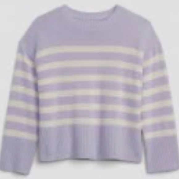 GAP Kids 24/7 Purple Stripe Crewneck Sweater - Picture 2 of 7
